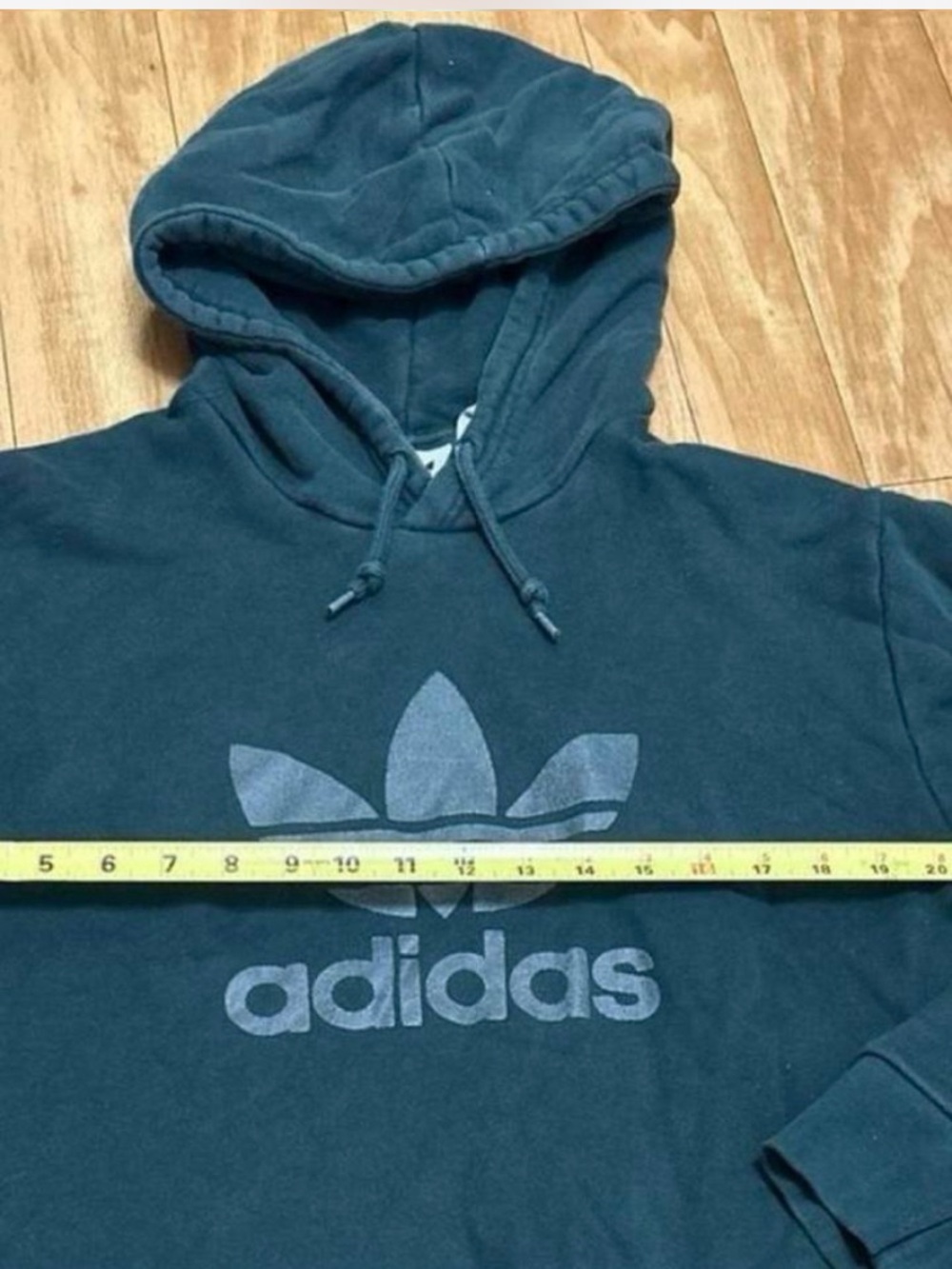 adidas Trefoil Pullover Hoodie in Teal Green - Picture 6 of 7